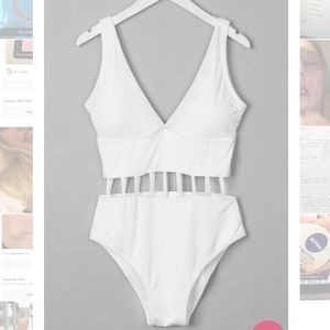 White one piece swim suit